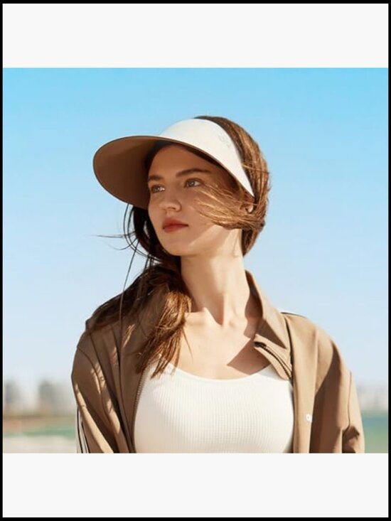 Wide Brim Sun Visor Foldable UV Protection UPF 50+ Beach Cap Lightweight